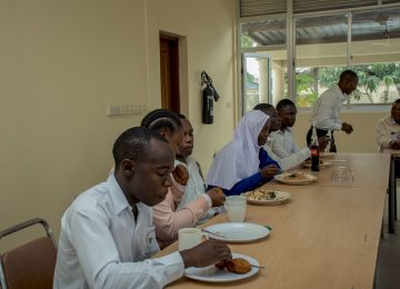 Students eating food at the Canteen